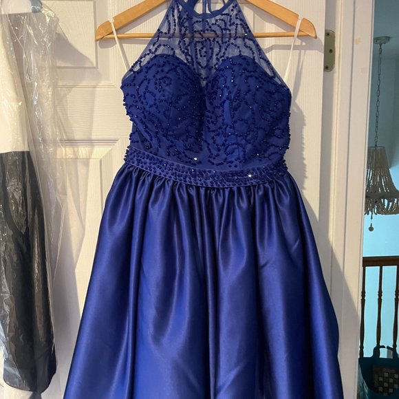 Royal Blue Bat Mitzvah Dress - Picture 2 of 3